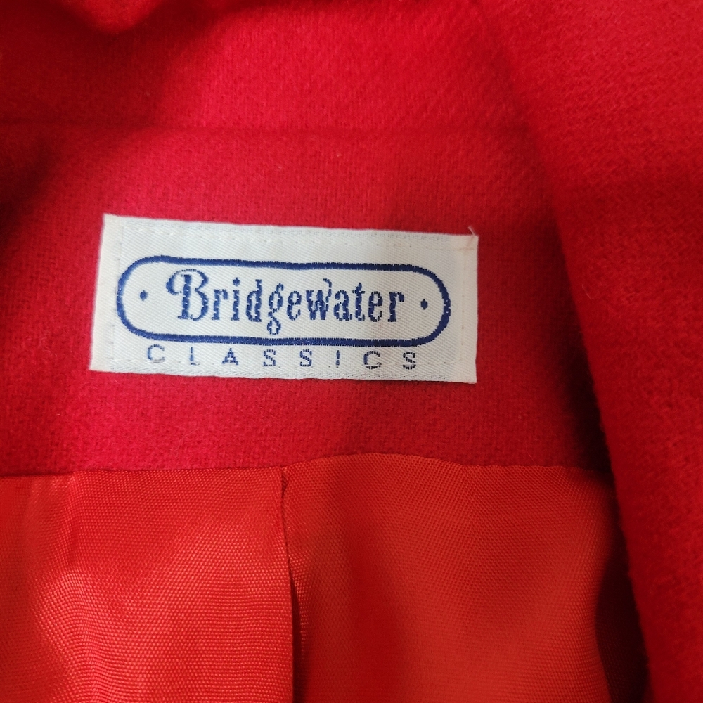 Women's Bridgewater Classic 100% Wool Long Sleeve Cropped Red Jacket Size10 - Picture 7 of 11